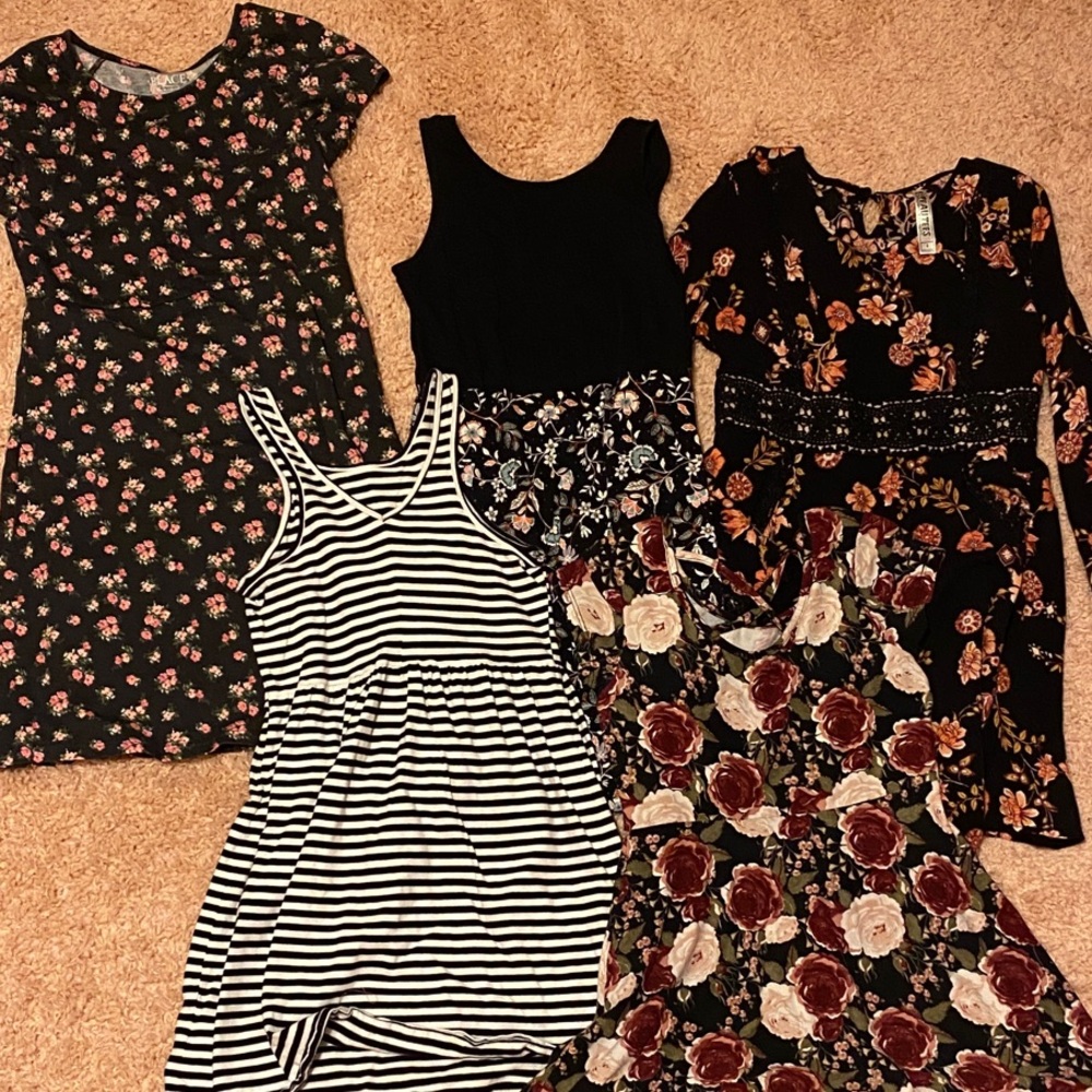 Multiples Black and Floral Kids Dress Collection
